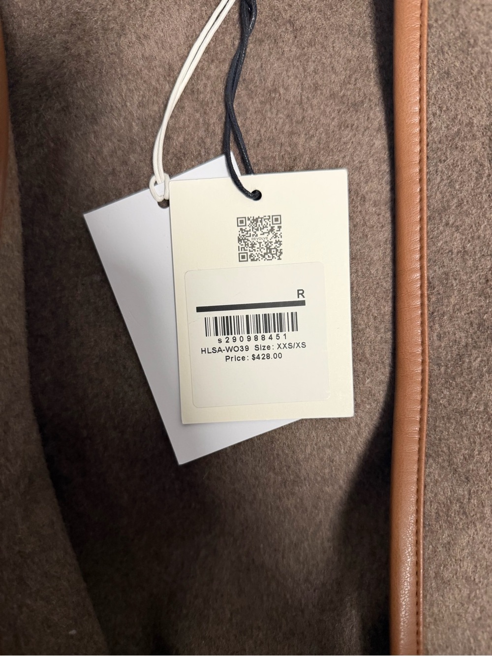 HELSA Taupe Open-Front Jacket with Brown Faux Leather Trim - Picture 5 of 7